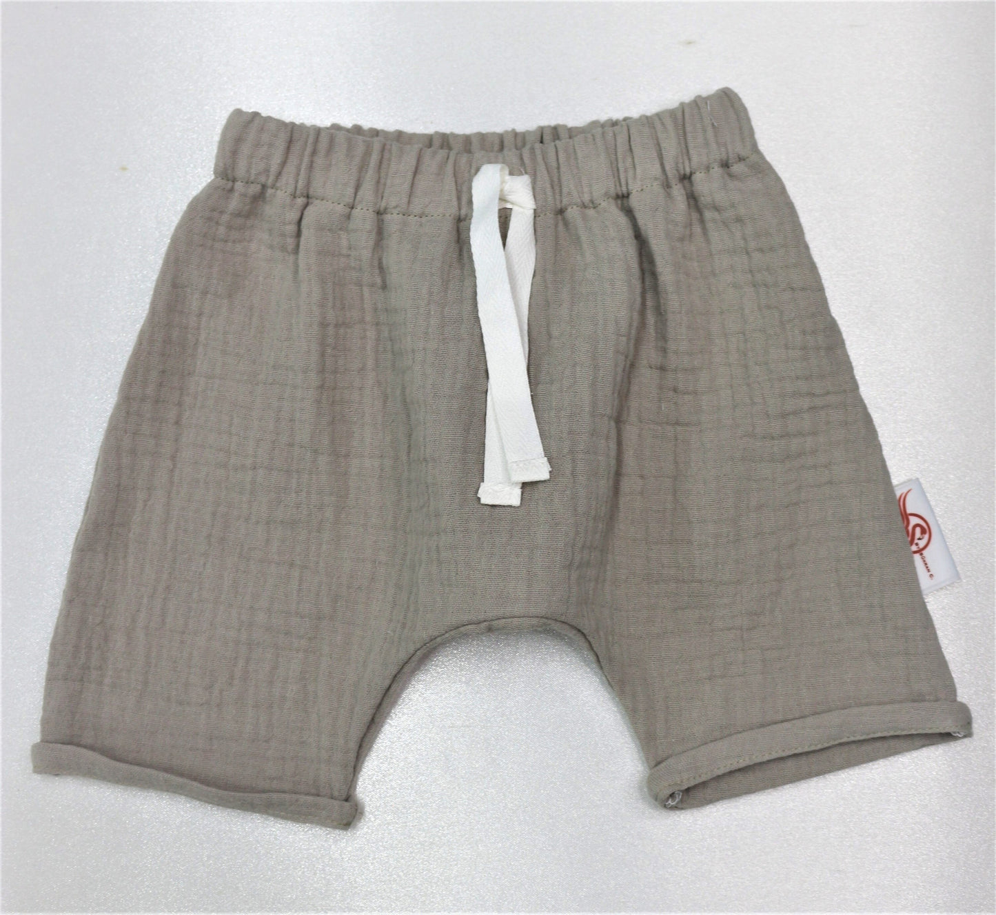 Grau-Braune Musselin Kinder-Shorts